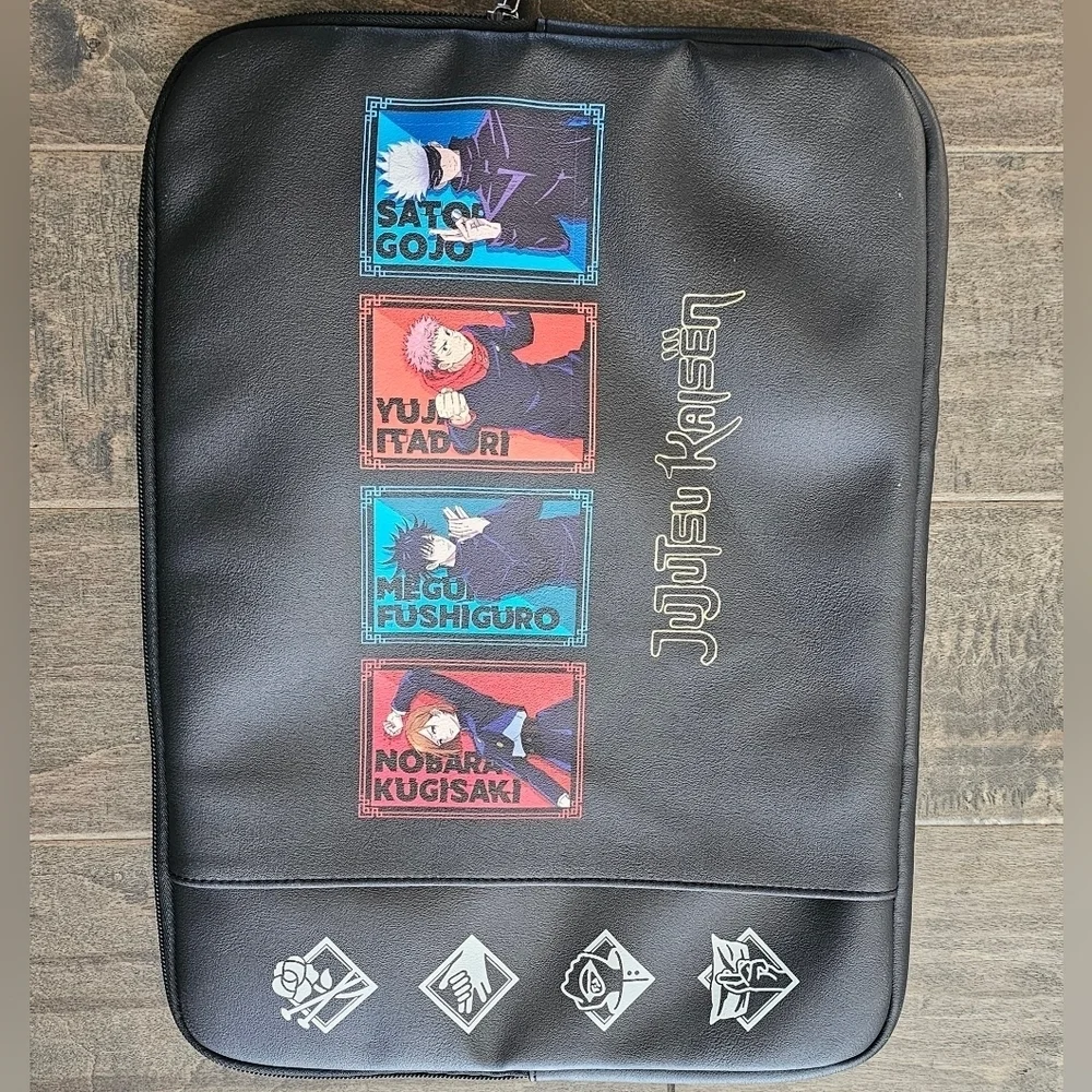 New with Tag Jujutsu Kaisen Character Panels Laptop Case Zip Around Bag